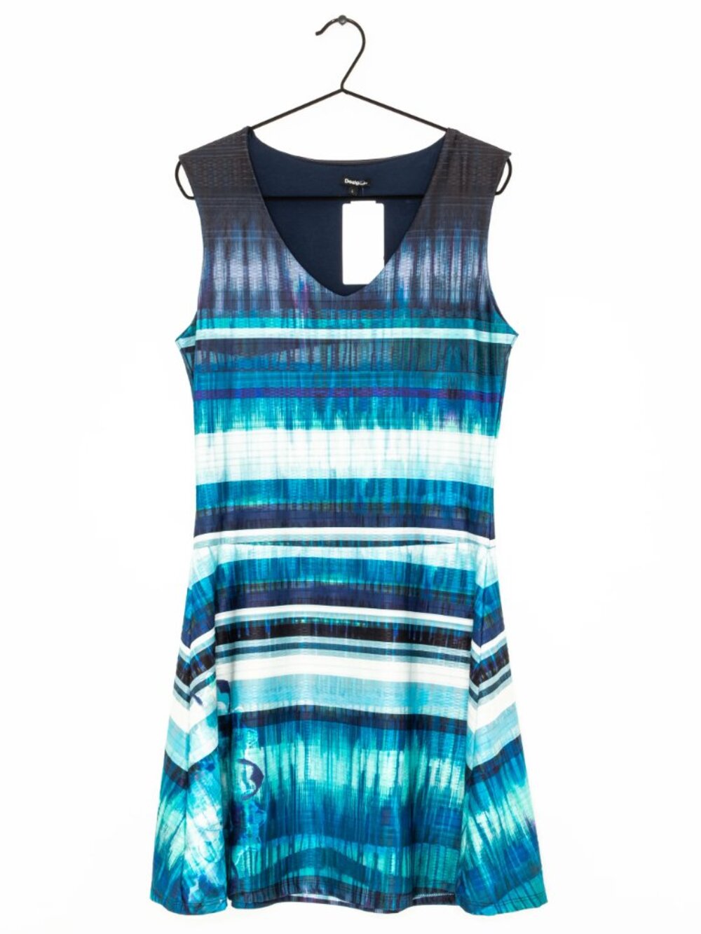 Midi Dress Blue with Flower detail-Sleeveless-Desigual-size S